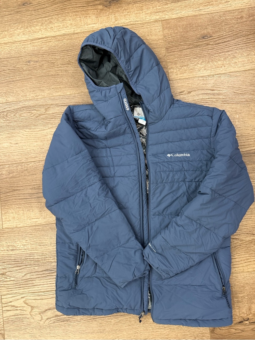 Columbia Mens Navy Hooded Puffer Jacket